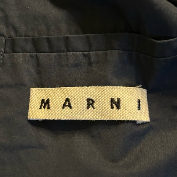 Marni Women’s Navy Blue 100% Cotton Blazer Jacket Size 46 US 10 - Picture 7 of 10